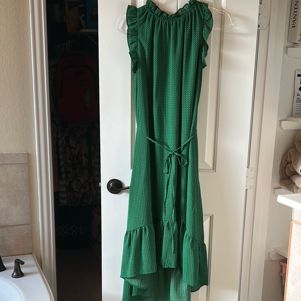 Who What Wear Green High Low Dress